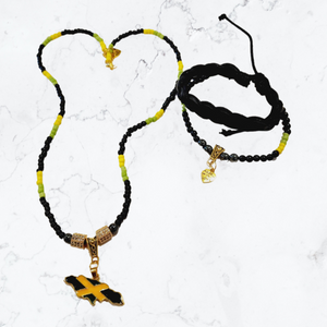 Handmade Male Jamaican Necklace-Bracelet set***