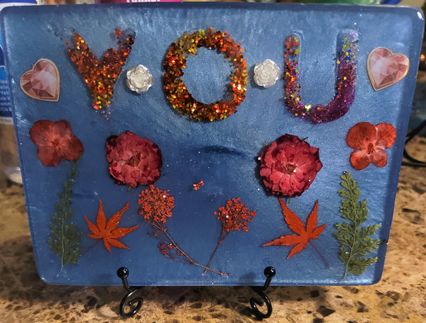 Medium Square Resin Plaque - Love You