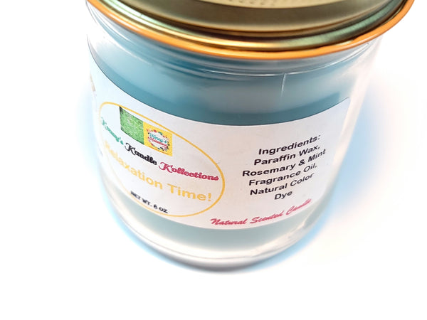 Handcrafted scented Candle - Relaxation Time! - Baby Blue 6oz