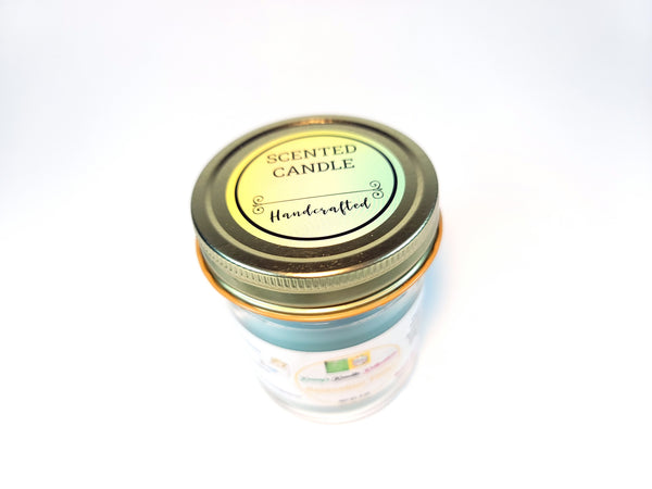 Handcrafted scented Candle - Relaxation Time! - Baby Blue 6oz