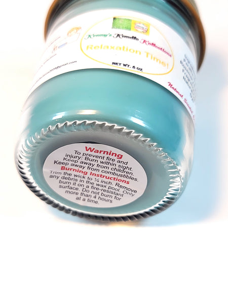 Handcrafted scented Candle - Relaxation Time! - Baby Blue 6oz