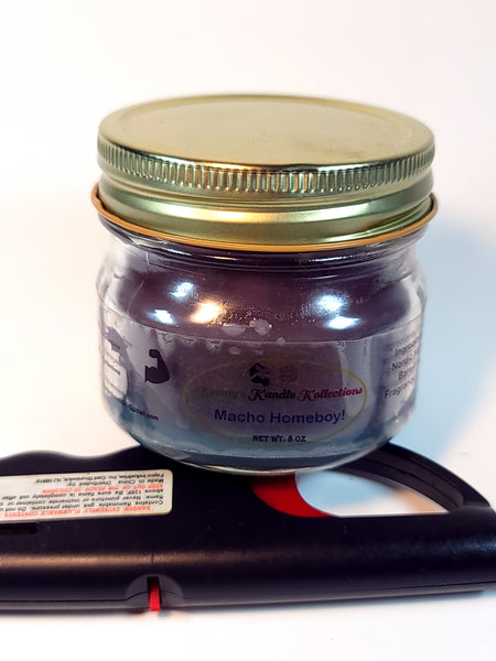 Handcrafted scented Candle - Macho Homeboy -  Black & Moon Blue 6oz