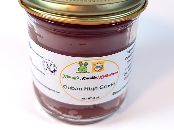 Handcrafted scented Candle - Cuban High Grade Tobacco-Coffee 8oz