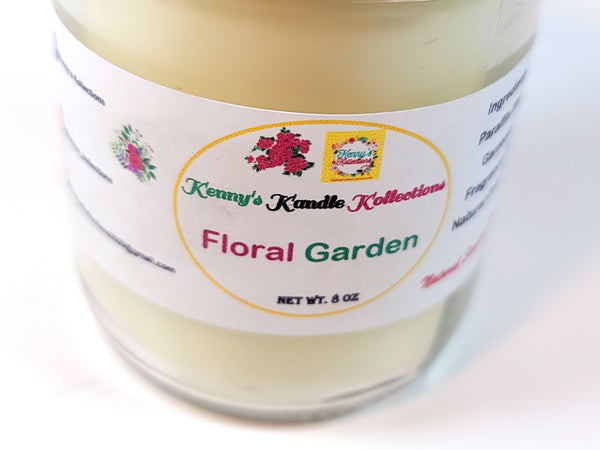 Handcrafted scented Candle - Floral Garden - Ivory 8oz