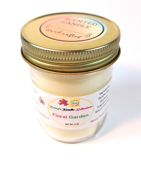 Handcrafted scented Candle - Floral Garden - Ivory 8oz