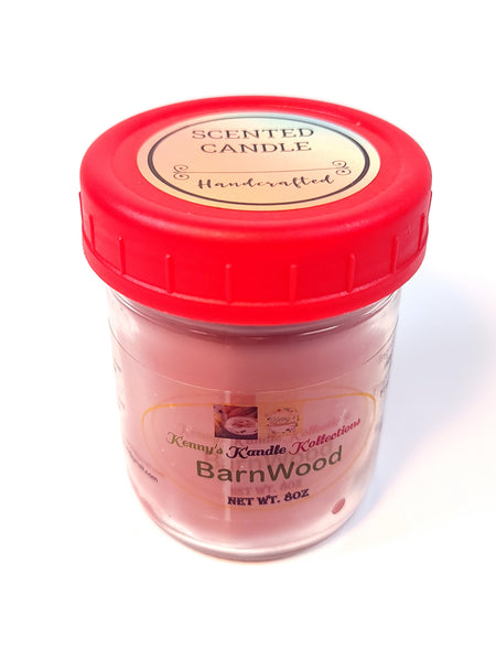 Handcrafted scented Candle - Barnwood - Red 8oz