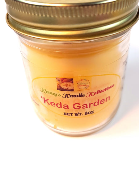 Handcrafted scented Candle - 'Keda Garden - Garden Yellow 8oz