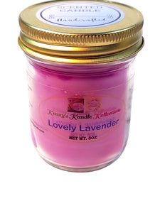 Handcrafted scented Candle - Lovely Lavender - Lavender 8oz