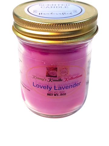 Handcrafted scented Candle - Lovely Lavender - Lavender 8oz