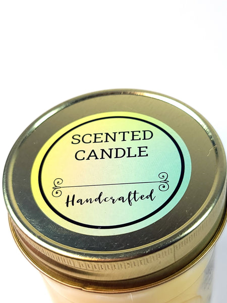 Handcrafted scented Candle - Honeysuckle Jasmine - Light Yellow 8oz