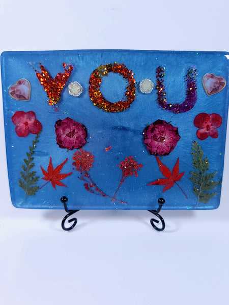 Medium Square Resin Plaque - Love You