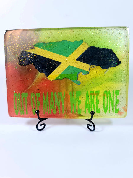 Medium Square Resin Plaque - Out of Many we are one