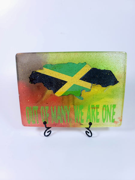 Medium Square Resin Plaque - Out of Many we are one