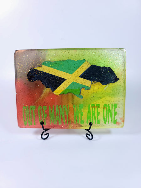 Medium Square Resin Plaque - Out of Many we are one