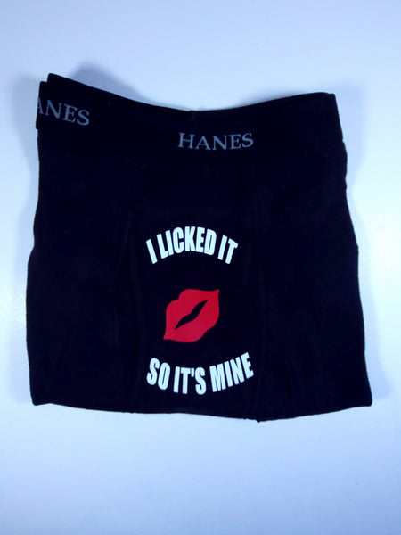 Customized Men's Boxers - I licked it so it's mine! - M