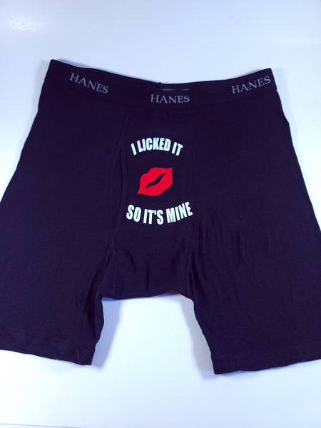 Customized Men's Boxers - I licked it so it's mine! - M