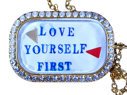 Personalized Photo Pendant Necklace - "Love Yourself First"