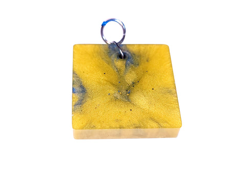 Dazzling Handmade - Resin - Blue & Yellow with Blue Necklace