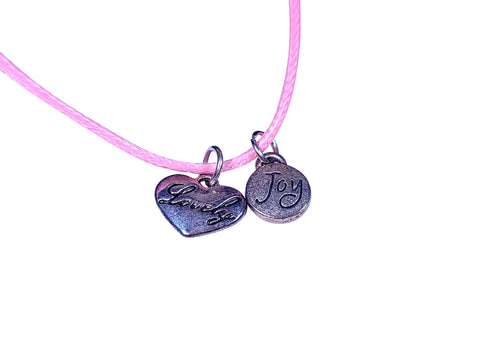 Dazzling Handmade - Lovely-Joy Silver Pendant With Pink Necklace