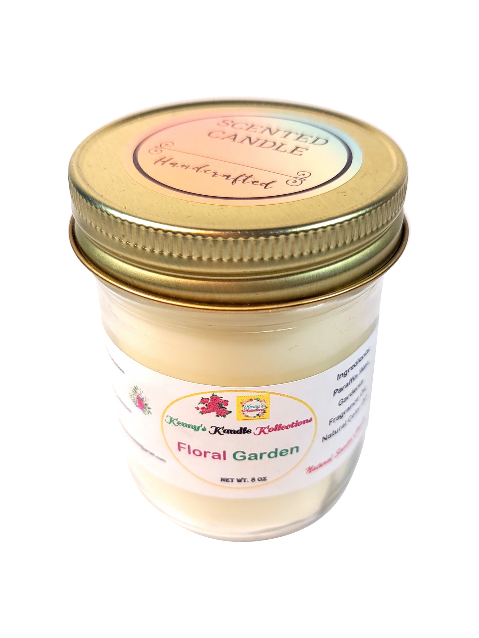 Handcrafted scented Candle - Floral Garden - Ivory 8oz