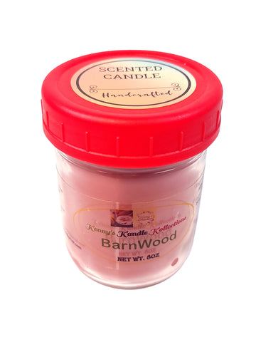 Handcrafted scented Candle - Barnwood - Red 8oz