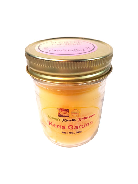 Handcrafted scented Candle - 'Keda Garden - Garden Yellow 8oz