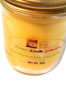 Handcrafted scented Candle - Honeysuckle Jasmine - Light Yellow 8oz