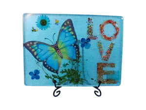 Medium Square Resin Plaque - Butterfly Love