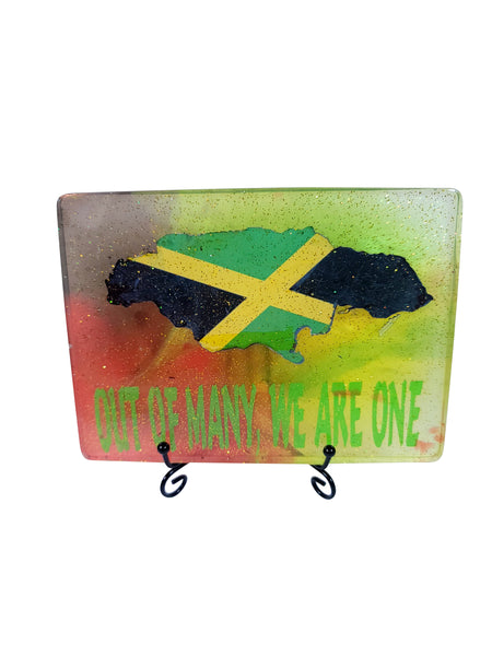 Medium Square Resin Plaque - Out of Many we are one