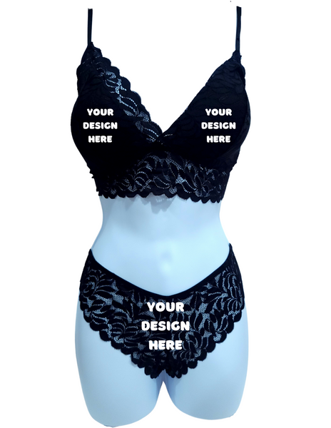 Customizable Panty and Bra Lace Set S - L