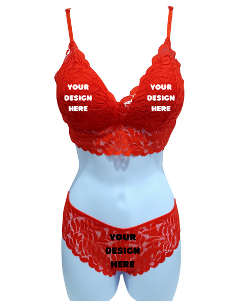 Customizable Panty and Bra Lace Set S - L